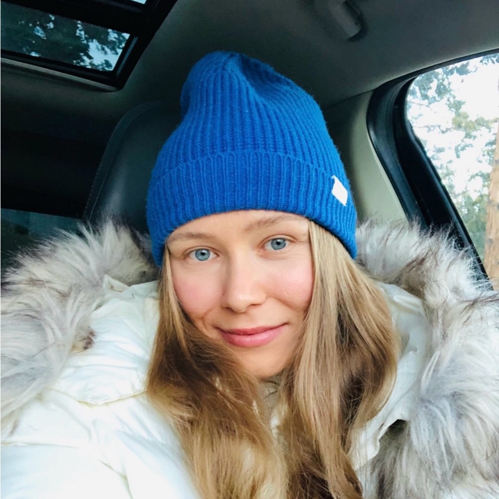 Scotch & Soda Cashmere Royal Blue Knit Hat